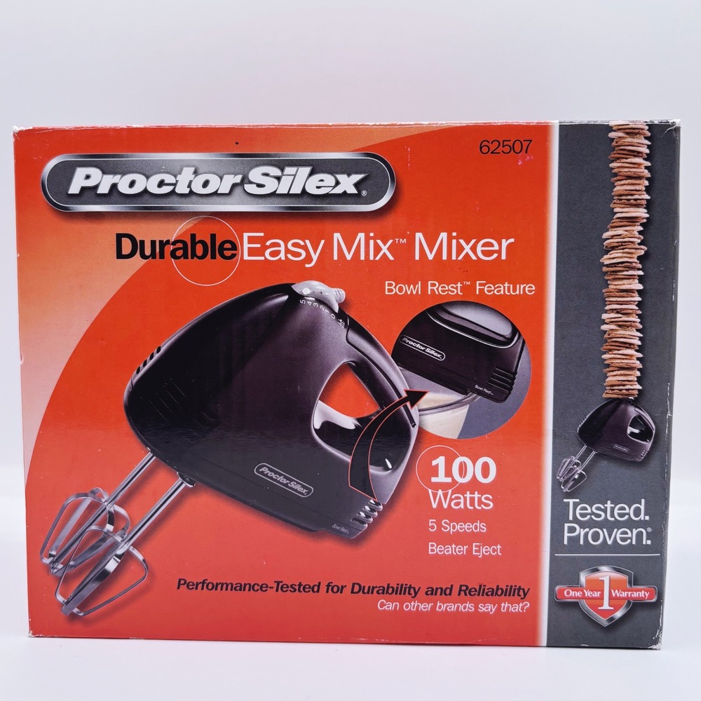 Hand Mixer | Proctor Silex 62507 Durable Easy Mix 5 Speed Black‎ 100W Bowl Rest